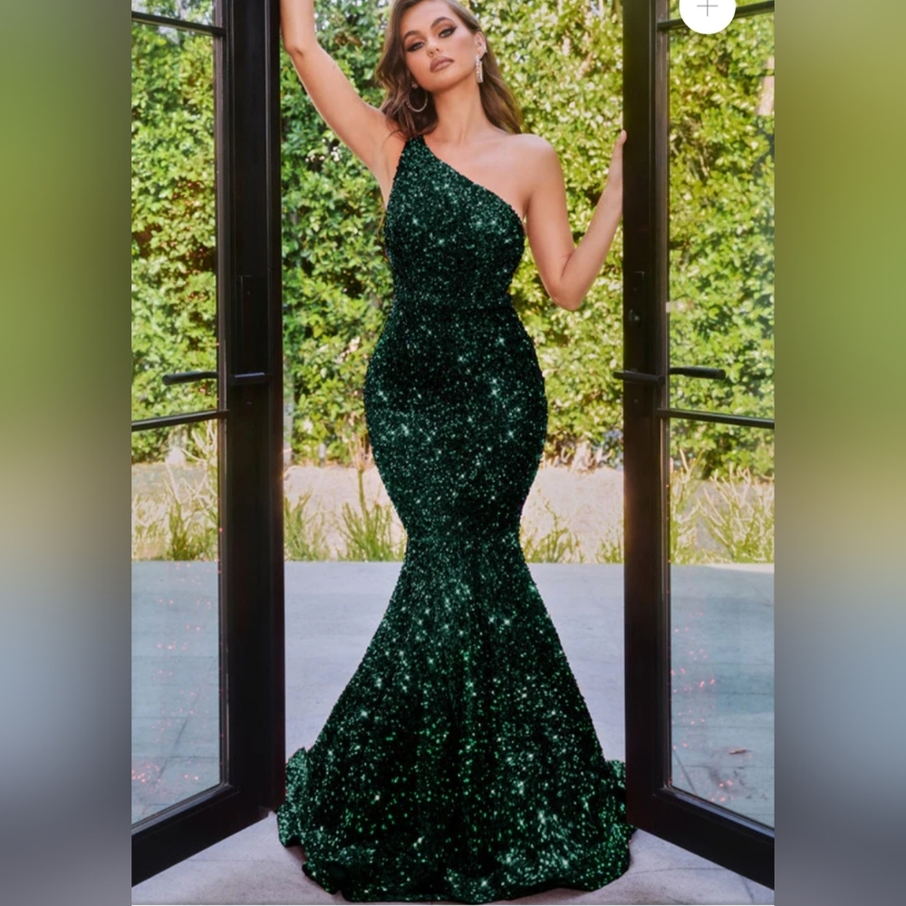 Emerald Green Sequin Mermaid PROM Gown PS22350